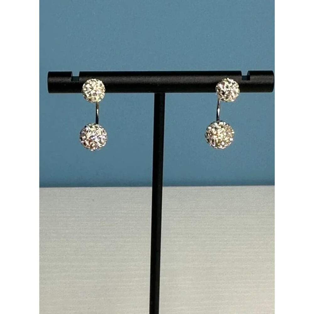 Double sphere rhinestone earrings NWOT